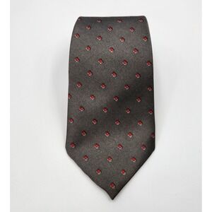 Parksder Neck Tie Pointed Men's One Size Gray Polka Dot‎ Silk Classic Formal